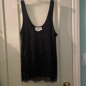 Dressy black lace tank
